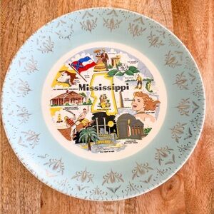 Vintage Retro State of Mississippi Decorative Plate